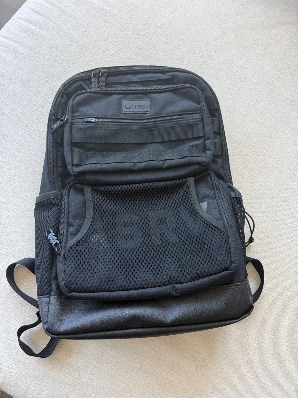 ASRV Black Men's Tactical Backpack with Mesh Front Pocket